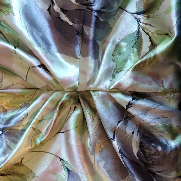 Connected Apparel satiny floral dress Sz 8 - Picture 7 of 10